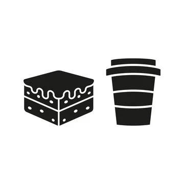 Drink and brownie set set food icon vector basic design Stock Illustration