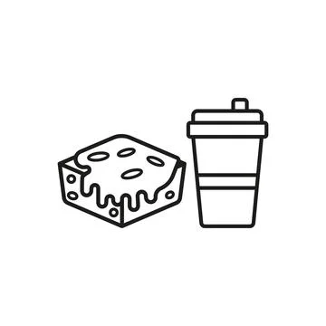 Drink and brownie set set food icon vector basic design Stock Illustration