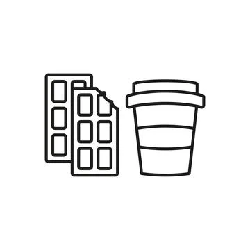 Drink and chocolate bar set food icon vector basic design Stock Illustration