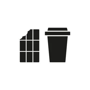 Drink and chocolate bar set food icon vector basic design Stock Illustration