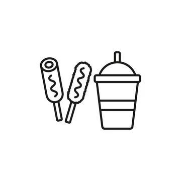 Drink and corn dog set food icon vector basic design Stock Illustration