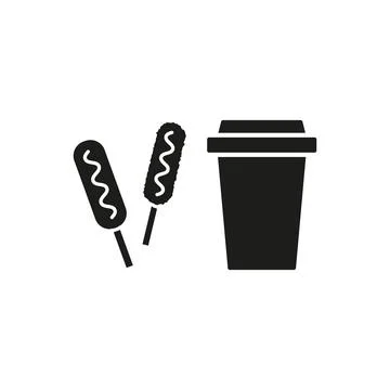 Drink and corn dog set food icon vector basic design Stock Illustration