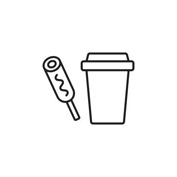 Drink and corn dog set food icon vector basic design Stock Illustration