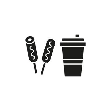 Drink and corn dog set food icon vector basic design Stock Illustration