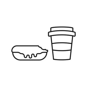 Drink and eclair set food icon vector basic design Ilustração Stock
