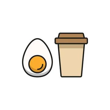 Drink and egg set food icon vector basic design Stock Illustration