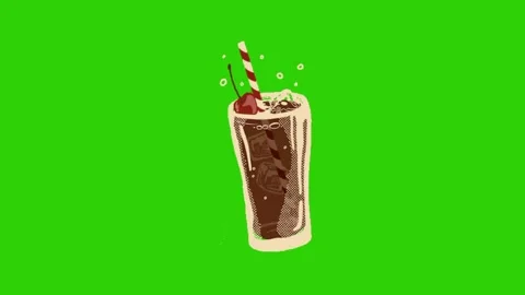 Drink animation on green creen 库存影片 331895576