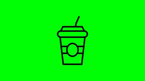Drink animation icon Stop motion video. Alpha channel Stock Footage 134969094
