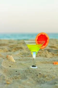 Drink on the beach Stock Photos