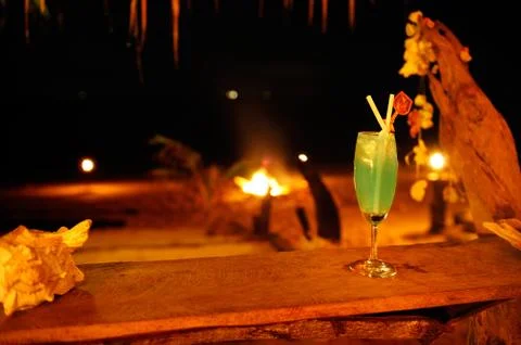 Drink at the beach Stock Photos