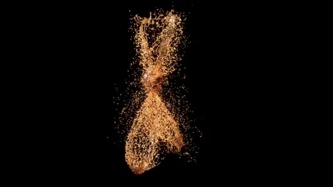 Drink beer drop splash on black bg able to loop endless Stock Footage 315232828
