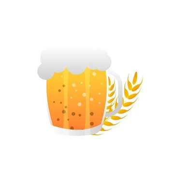 Drink beer vector cartoon isolated illustration on the white background Stock Illustration