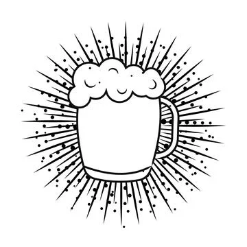Drink beer vector cartoon isolated illustration on the white background Stock Illustration
