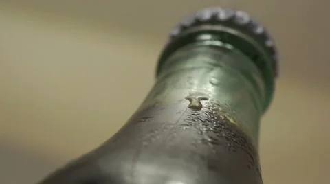 Drink Bottle Cold Condensation Macro Stock Footage 44213946