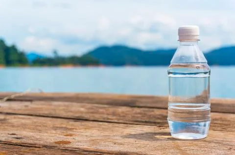Drink bottle with nature background Stock Photos