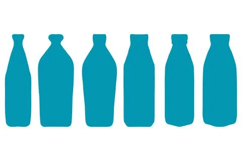 Drink bottle silhouette design set Stock Illustration