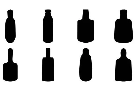 Drink bottle silhouette vector set Stock Illustration