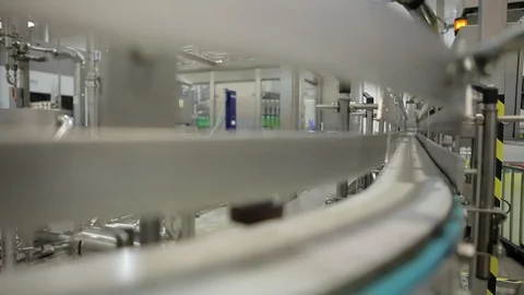 Drink bottling plant Stock Footage