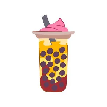 Drink bubble tea cartoon vector illustration Illustrazione stock
