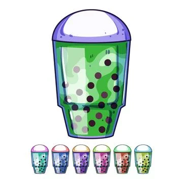 Drink bubble tea cartoon vector graphic Stock Illustration
