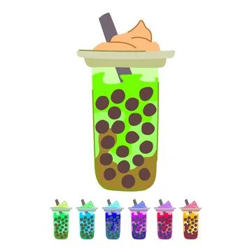 Drink bubble tea vector cartoon graphic Stock Illustration