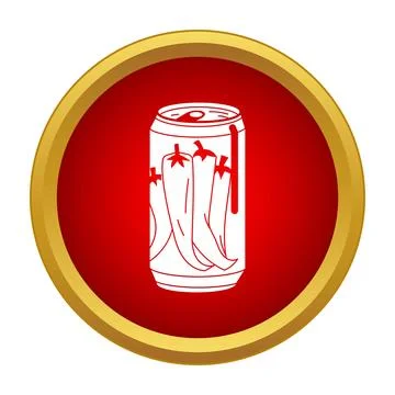 Drink can with chili pepper creating spicy flavor Stock Illustration