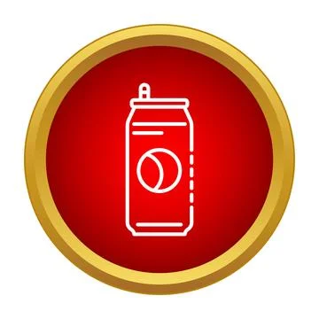 Drink can outline on red circle background Ilustración de archivo