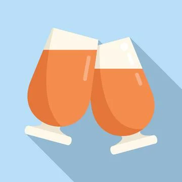 Drink cheers icon flat vector. Glass toast Stock Illustration
