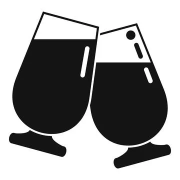 Drink cheers icon simple vector. Glass toast Stock Illustration
