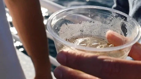 Drink Close Up on Boat Stock Footage 99411424