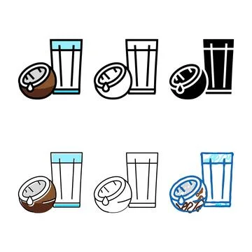 Drink coconut coco concepts color icon vector 스톡 일러스트