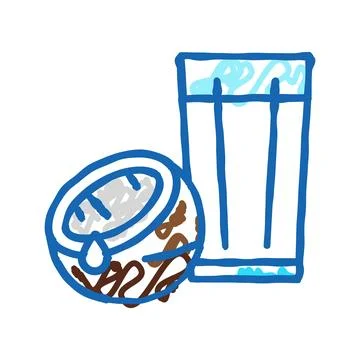 Drink coconut coco icon doodle illustration Stock Illustration