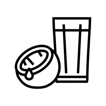 Drink coconut coco line icon vector illustration Stock Illustration
