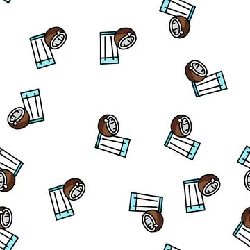 Drink coconut coco vector seamless pattern Stock Illustration