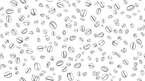 Drink coffee bean seamless background. Pattern with falling coffee beans Illustrazione stock