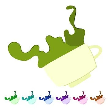 Drink coffee cup splash vector cartoon graphic Stock-Illustration
