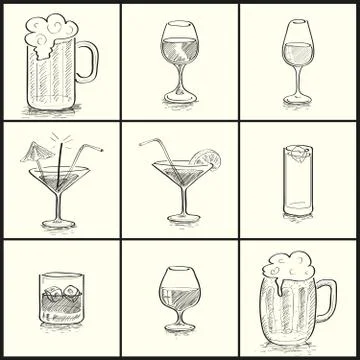 Drink collection Stock Illustration