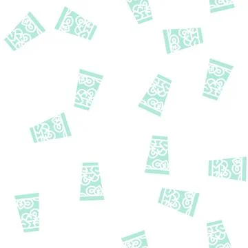 Drink with cucumber glyph vector seamless pattern Stock Illustration