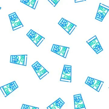Drink with cucumber vector seamless pattern Stock Illustration