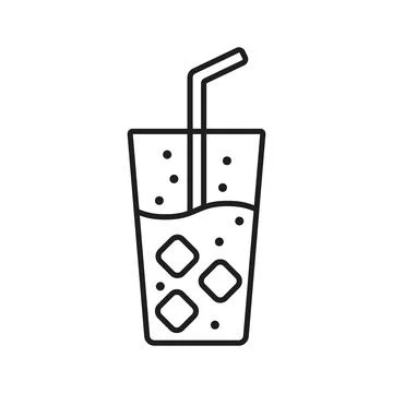 Drink cup with straw icon in flat style. Cocktail vector illustration on is.. Stock Illustration