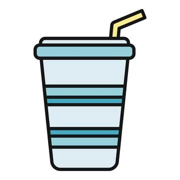 Drink cup with straw for refreshing beverage Stock Illustration