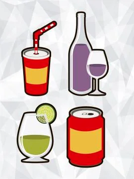 Drink design over brown background, vector illustration Stock Illustration