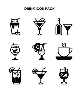 Drink DuoTone Vector Icons Pack Stock Illustration