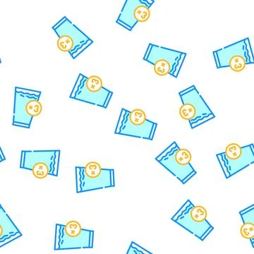 Drink few glasses of water vector seamless pattern Stock Illustration