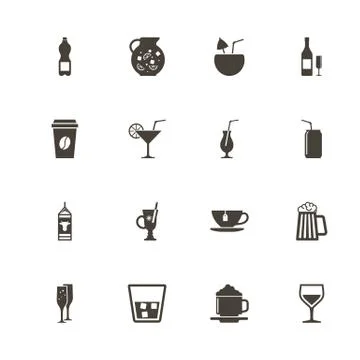 Drink - Flat Vector Icons Stock Illustration