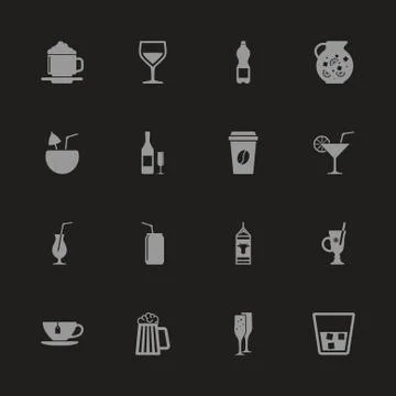 Drink - Flat Vector Icons Stock Illustration