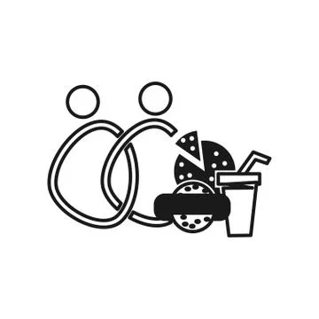 Drink Food People Commitment Teamwork Together Outline Logo 스톡 일러스트