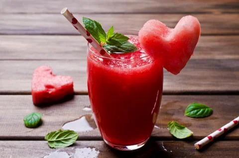 Drink of fresh watermelon Stock Photos