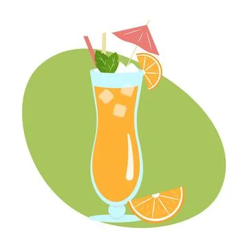 Drink fruit juice in flat design style Stock Illustration