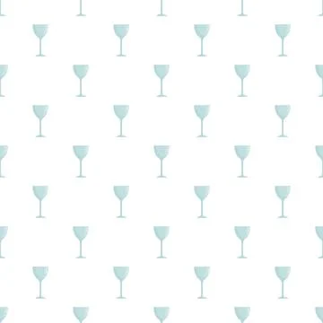 Drink glass seamless repeat pattern on white background Stock Illustration